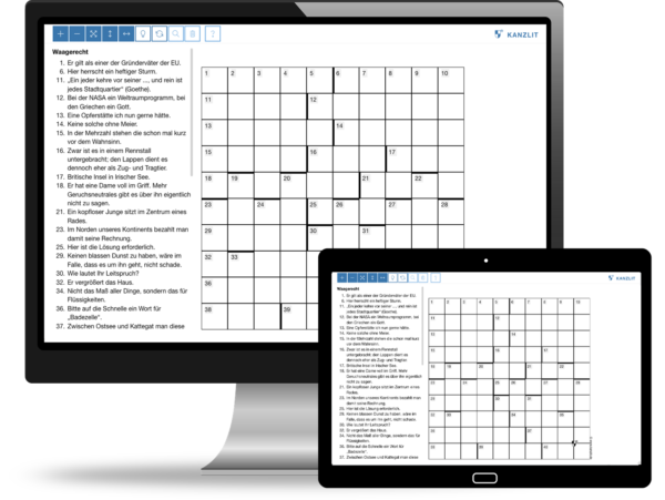 Scharfer Denker auf dem Monitor und Tablet