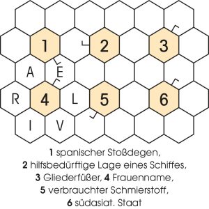 Wabenrätsel externe Defis (Beispielbild)