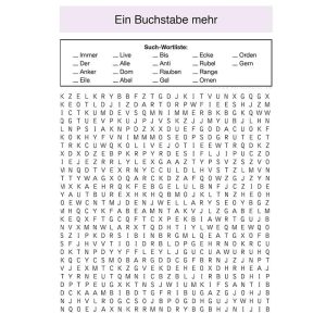 Wortsuche - Ein Buchstabe mehr