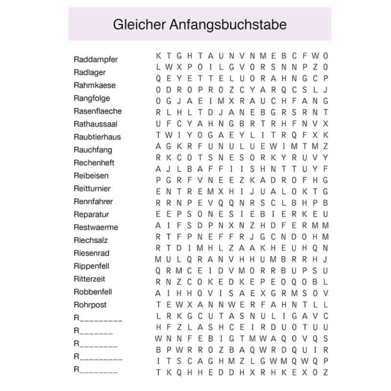 Wörter mit dem gleichen Anfangsbuchstaben