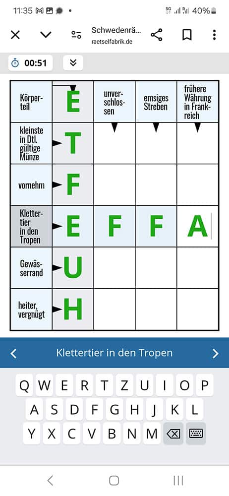 Schwede vorwärts-rückwärts