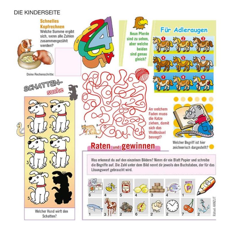 Kinderseite, Seitenzusammenstellung, Beispielbild